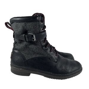 Ugg Kesey Waterproof Lace Up Ankle Boots Zip Buckle Women's Size 9.5